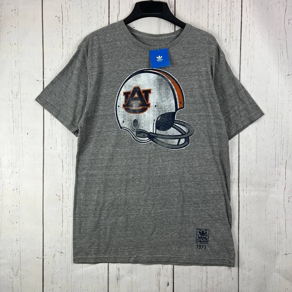 Auburn Tigers NCAA Large Adidas Casual T-Shirt Gray New Men‎